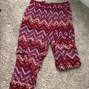 Forever 21 patterned parachute pants